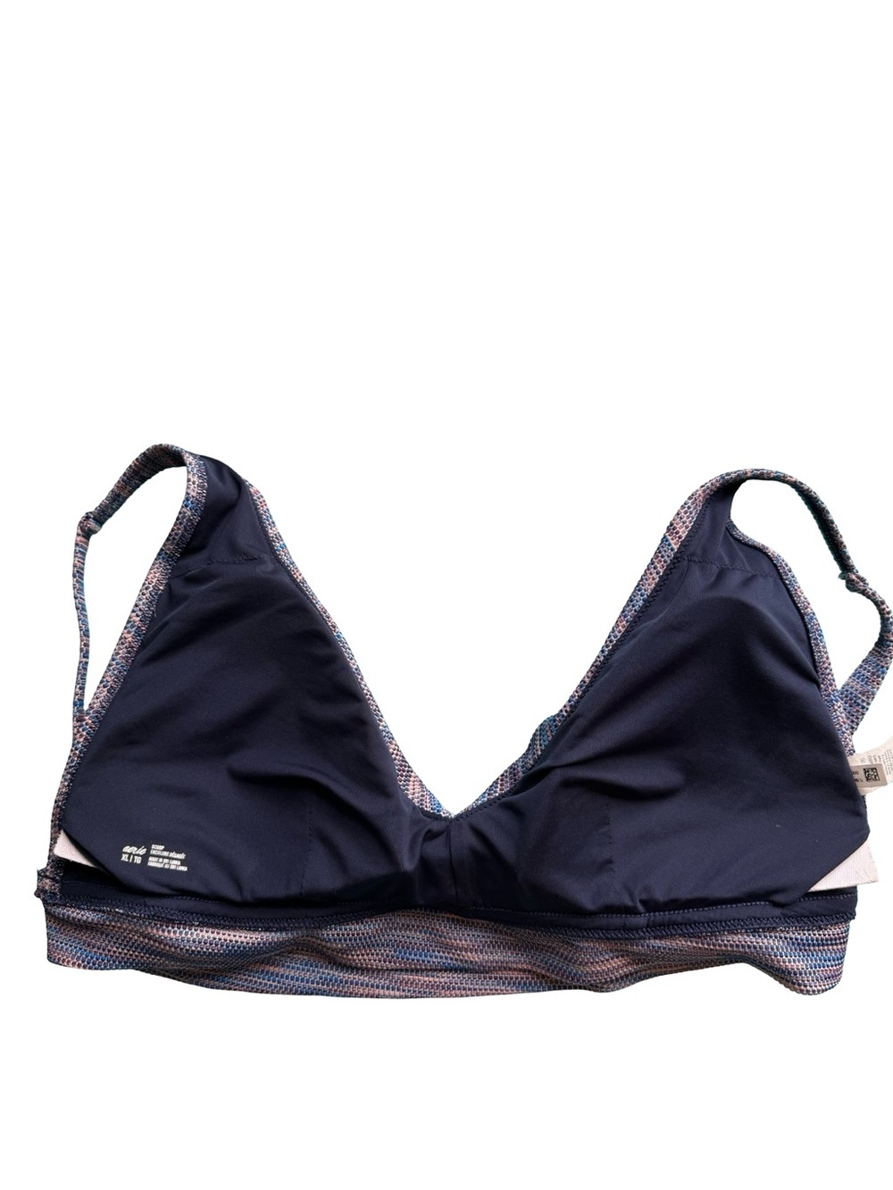 Aerie Multicolor Textured V-Neck Bikini Top Size XL Boho Cottagecore Beach - Picture 6 of 6